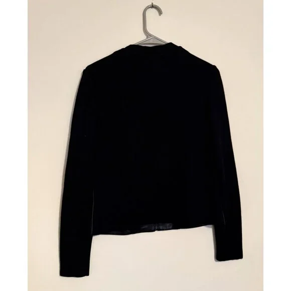 Classiques Entier Women's Black Leather Front and Wool Zip Up jacket Size XS - Picture 5 of 5